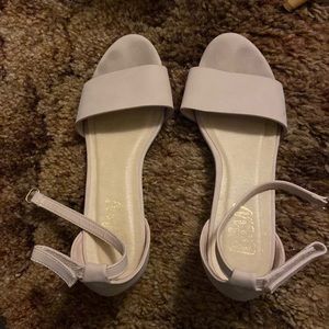 Nude color dress shoes for girls size 2 man made materials.